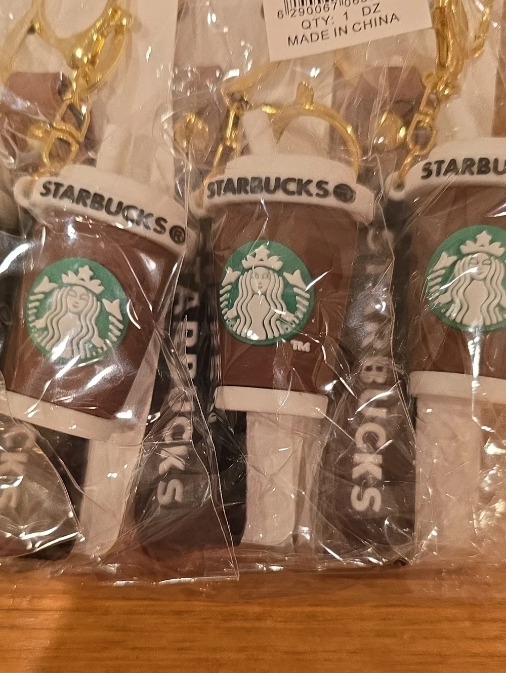 BULK Starbucks Coffee Cup Keychain Set with Gold Hardware